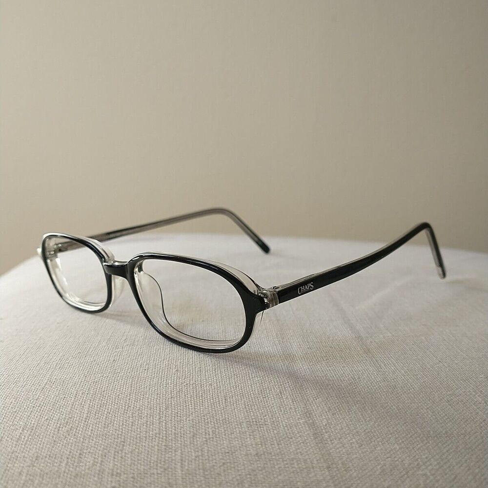 Chaps 69 Ralph Lauren Eyeglass Frames 47-17-135 Black Full Rim Rectangle Plastic